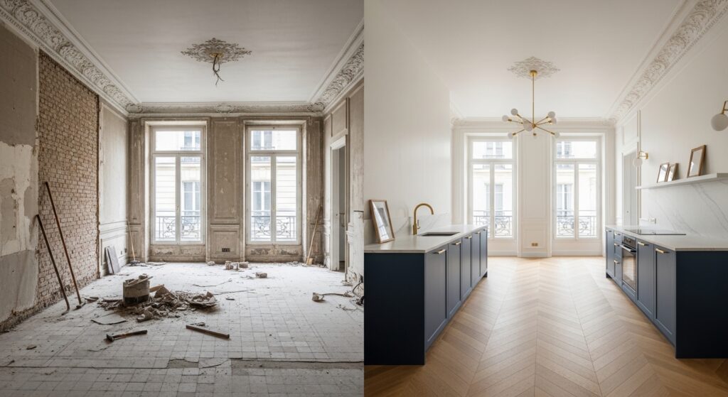 renovation-paris-17-avant-apres-cuisine-bleu-marine-parquet-01
